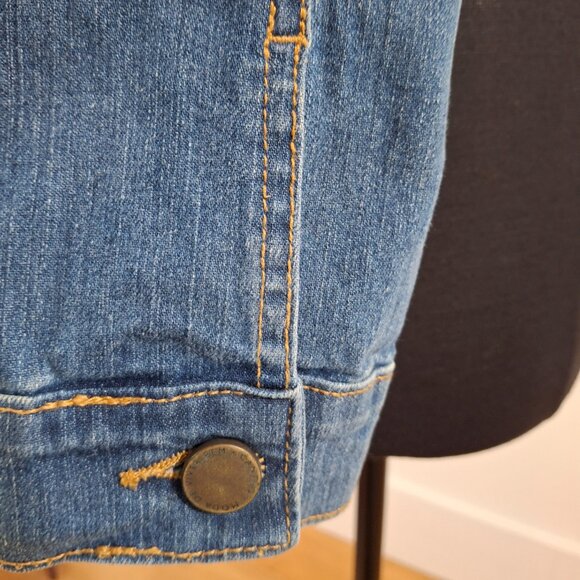 Cantail Jean Jacket Sz 6 Cropped Jean Jacket Stretchy Relaxed Fit In Waist - Picture 10 of 16